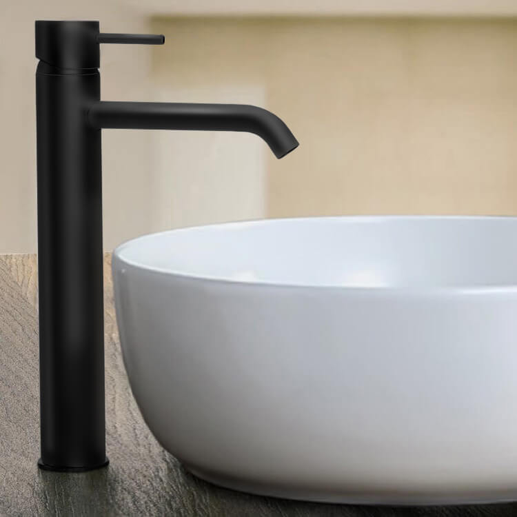 Bathroom Faucet, Remer XF11LXLUSNL-NO, Matte Black Round Vessel Sink Faucet